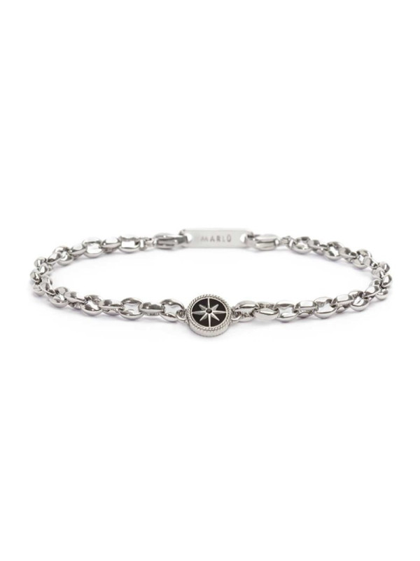 Generico Bracciale Unisex Marlù 30BR0011-N Catena in Acciaio con Rosa dei Venti