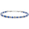 Bracciale Unisex Marlù 30BR0015-B in Acciaio Silver con Pietre Blu ed Ematite