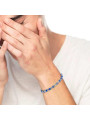 Bracciale Unisex Marlù 30BR0015-B in Acciaio Silver con Pietre Blu ed Ematite