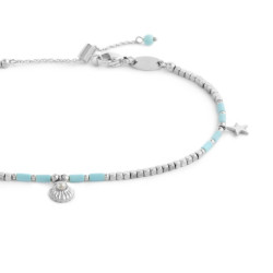 Cavigliera Donna Marlù 20CV092-T con ematite cubica alternata a perline conchiglia e stelle marine pendenti
