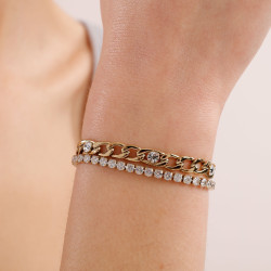 Bracciale da donna tennis Brosway BEI068 PVD Oro