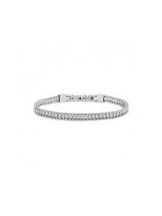 Bracciale Uomo Tennis Marlù 31BR0002W-L in Acciaio SIler con Pietre Bianche