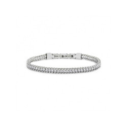 Bracciale Uomo Tennis Marlù 31BR0002W-L in Acciaio SIler con Pietre Bianche