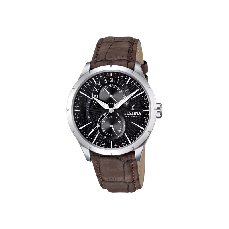 Orologio Cronografo Uomo Festina F16573/4 in Acciaio con Cinturino in Pelle Orologio Cronografo Uomo Festina F16573/4 in Acciaio con Cinturino in Pelle