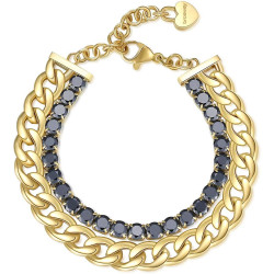 Bracciale Da Donna Tennis Brosway BEI073 PVD Oro con Zirconi Neri