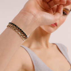 Bracciale Da Donna Tennis Brosway BEI073 PVD Oro con Zirconi Neri