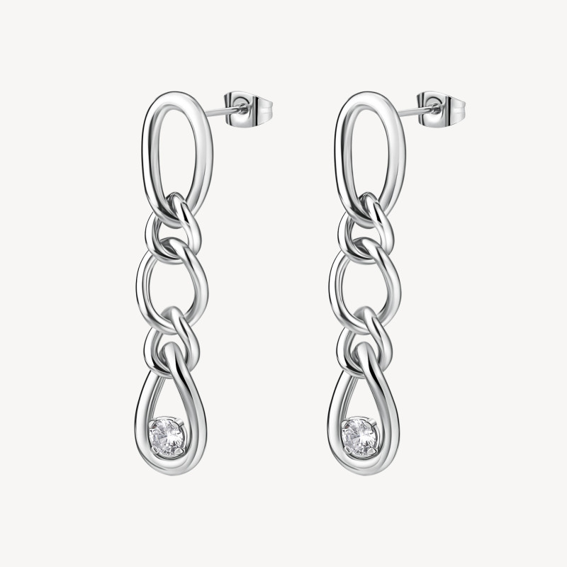 Orecchini Donna Brosway Ribbon BBN43 in Acciaio Silver con Cristalli Orecchini Donna Brosway Ribbon BBN43 in Acciaio Silver con Cristalli
