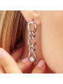 Orecchini Donna Brosway Ribbon BBN43 in Acciaio Silver con Cristalli