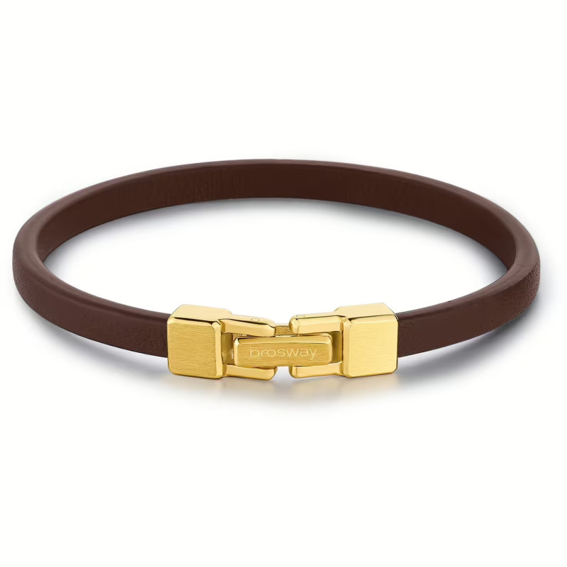 Bracciale Uomo Brosway Ink BIK136A in Pelle Marrone con Centrale Acciaio Bracciale Uomo Brosway Ink BIK136A in Pelle Marrone con Centrale Acciaio