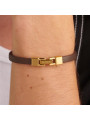 Bracciale Uomo Brosway Ink BIK136A in Pelle Marrone con Centrale Acciaio