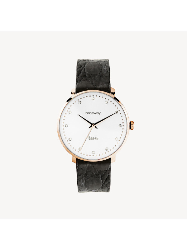 Orologio Solo Tempo Donna Brosway Victoria WVI28 Cinturino In Pelle Nero