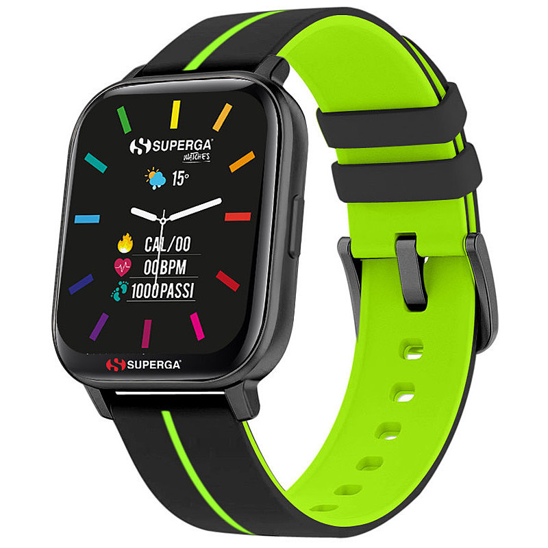 Orologio Smartwatch Uomo Superga Ink2 SW-STC019 Nero e Verde Cassa Alluminio Orologio Smartwatch Uomo Superga Ink2 SW-STC019 Nero e Verde Cassa Alluminio