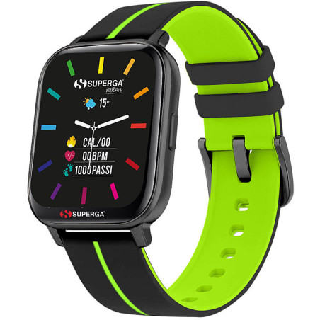 Orologio Smartwatch Uomo Superga Ink2 SW-STC019 Nero e Verde Cassa Alluminio