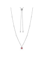 Collana Donna Liujo LJ2267 in Acciaio 3161l Silver con Pendente Zircone Rosso