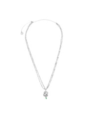 Collana Donna Marlù 33CN0019-V in Acciaio Silver Doppio Filo con Serpente