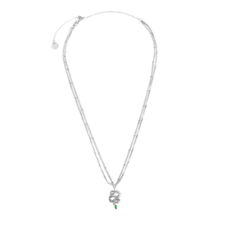 Collana Donna Marlù 33CN0019-V in Acciaio Silver Doppio Filo con Serpente Collana Donna Marlù 33CN0019-V in Acciaio Silver Doppio Filo con Serpente