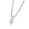 Collana Donna Marlù 33CN0019-V in Acciaio Silver Doppio Filo con Serpente