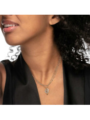 Collana Donna Marlù 33CN0019-V in Acciaio Silver Doppio Filo con Serpente