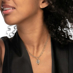 Collana Donna Marlù 33CN0019-V in Acciaio Silver Doppio Filo con Serpente