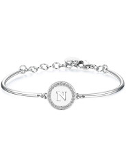 BRACCIALE DONNA Brosway Chakra INIZIALE LETTERA N BHK137 in Acciaio Silver
