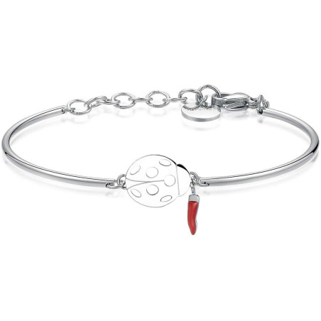 racciale Donna Chakra Brosway BHK314 con Coccinella e Cornetto Rosso Fortuna