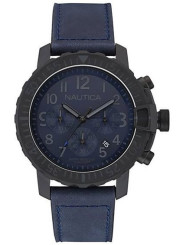 Men's NAUTICA Watch NMS 01 chronograph blue leather