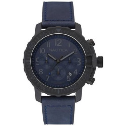 Men's NAUTICA Watch NMS 01 chronograph blue leather