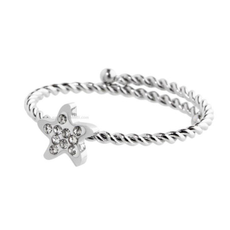 Anello Donna Marlu' time to 18AN048-S Stella con Cristalli