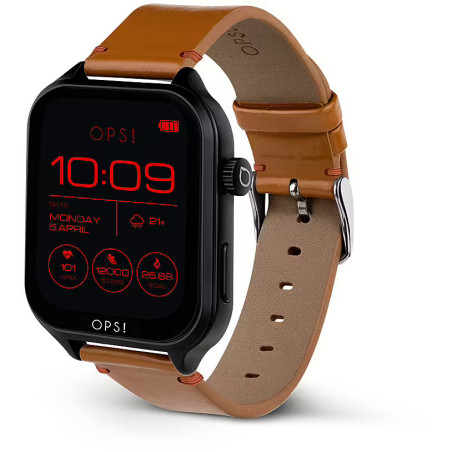 Orologio Smartwatch Uomo Ops Objects Call Diamonds OPSSW-46 Cinturino Pelle Marrone