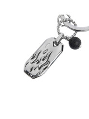 Portachiavi Marlù 33PC002-N Acciaio Silver con Pierta Lavica