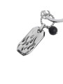 Portachiavi Marlù 33PC002-N Acciaio Silver con Pierta Lavica