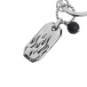 Portachiavi Marlù 33PC002-N Acciaio Silver con Pierta Lavica
