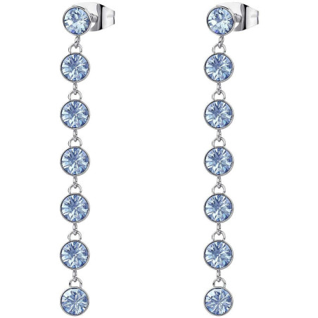 Orecchini Brosway Donna BYM146 in acciaio con cristallo colore azzurro
