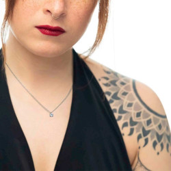 Collana Donna Marlù 31CN0012-W catena cutting cross zircone centrale 7mm