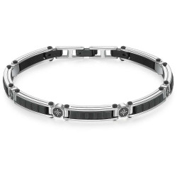 Bracciale Uomo Semirigido Gioielli Brosway BBC11In Acciaio Nero Rosa dei Venti