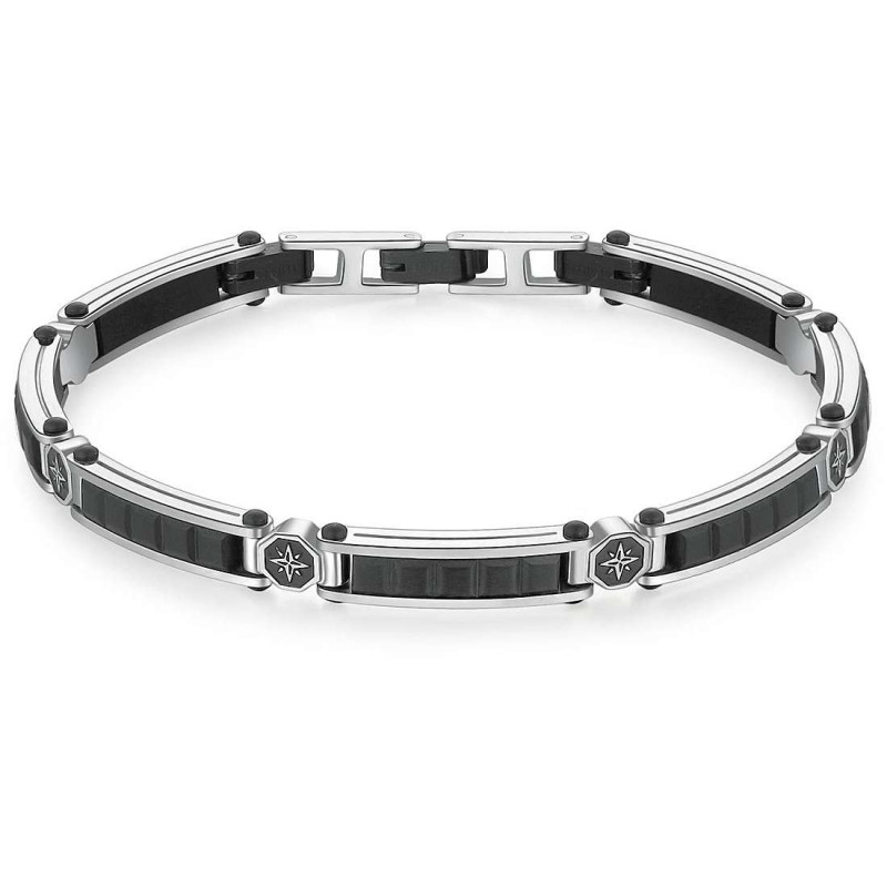 Bracciale Uomo Semirigido Gioielli Brosway BBC11In Acciaio Nero Rosa dei Venti Bracciale Uomo Semirigido Gioielli Brosway BBC11In Acciaio Nero Rosa dei Venti