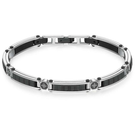 Bracciale Uomo Semirigido Gioielli Brosway BBC11In Acciaio Nero Rosa dei Venti