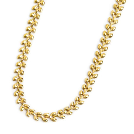 Collana Unisex Marlù 18CN104G Acciaio Oro catena a foglia chevron