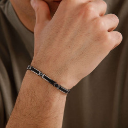 Bracciale Uomo Semirigido Gioielli Brosway BBC11In Acciaio Nero Rosa dei Venti