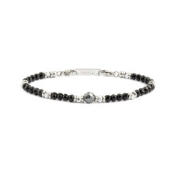 Bracciale Unisex Marlù 2BR0080-N Ematite Nero e Grigio