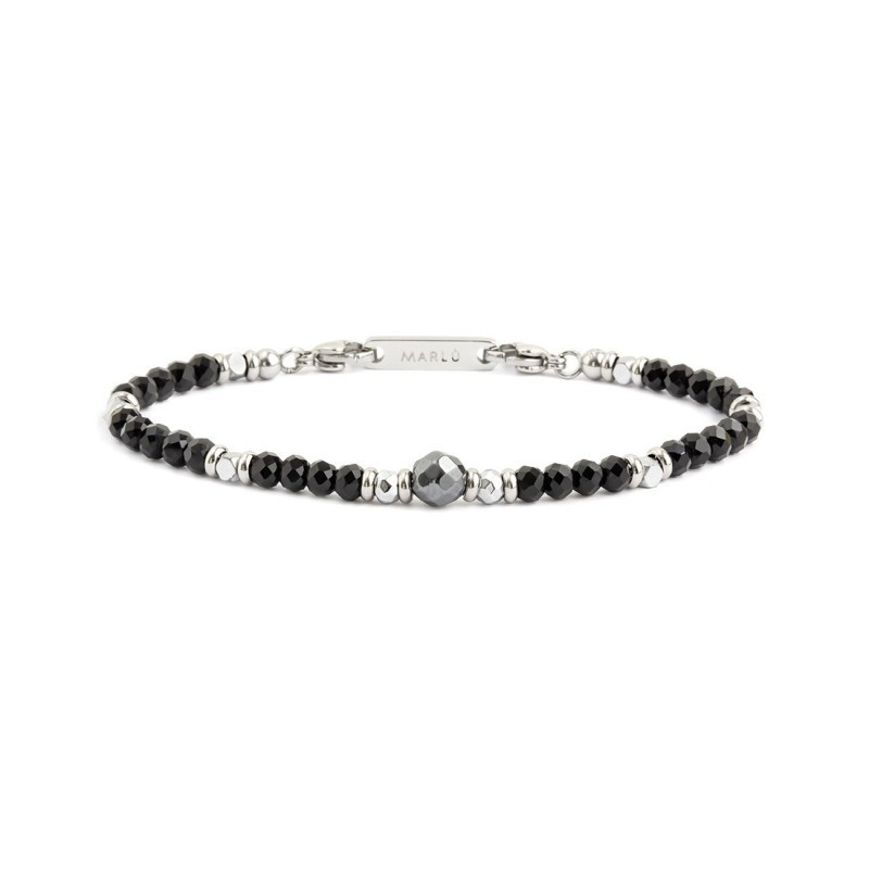 Bracciale Unisex Marlù 2BR0080-N Ematite Nero e Grigio Bracciale Unisex Marlù 2BR0080-N Ematite Nero e Grigio
