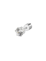 Mono Orecchino Donna 2OR0094-W a lobo con zircone 5mm SIlver