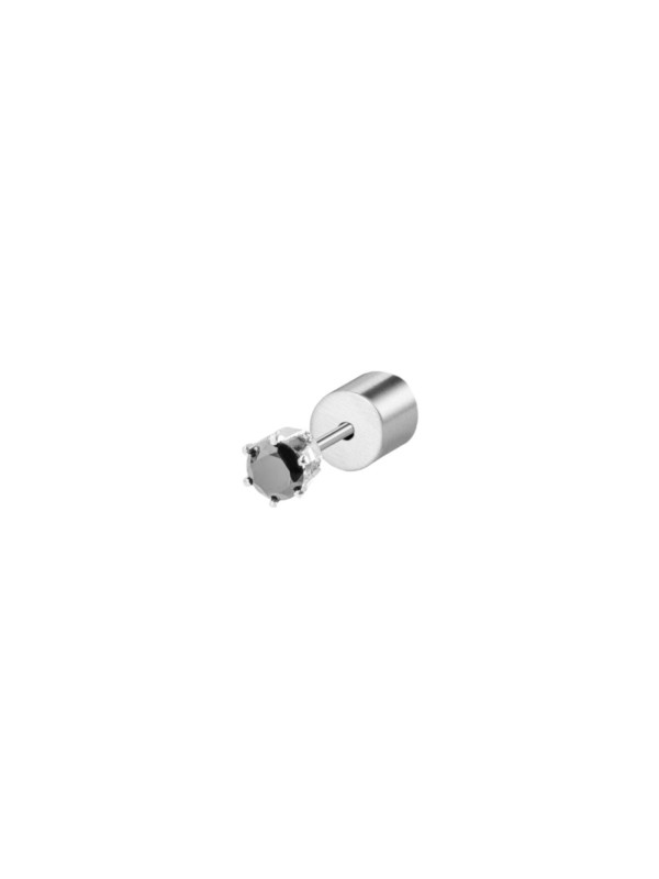 Mono Orecchino Unisex 31OR0006-N Acciaio Zircone nero 3mm