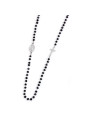 Collana Unisex Marlù 33CO0006-N Acciaio Silver E Pietre Nere Rosario