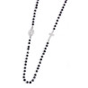 Collana Unisex Marlù 33CO0006-N Acciaio Silver E Pietre Nere Rosario