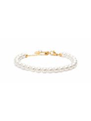 Bracciale Donna Marlù Icons 30BR0004G-W in Acciaio Oro con Perle Bianche
