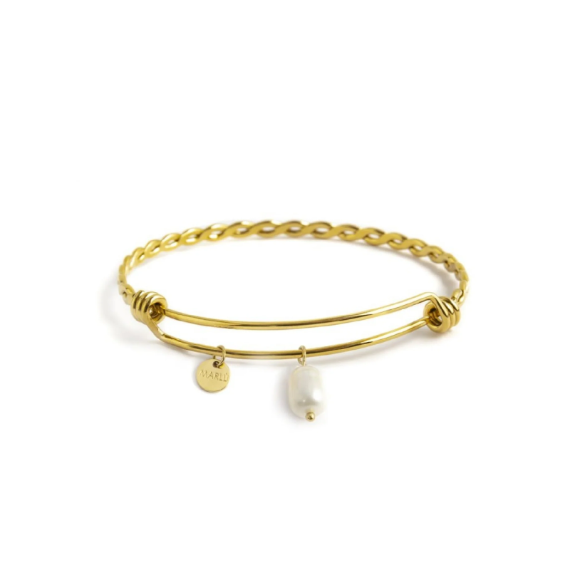 Bracciale Donna Malrù 2BR0087G Basi in Acciaio Pvd Oro Giallo con Perla Bianca Bracciale Donna Malrù 2BR0087G Basi in Acciaio Pvd Oro Giallo con Perla Bianca