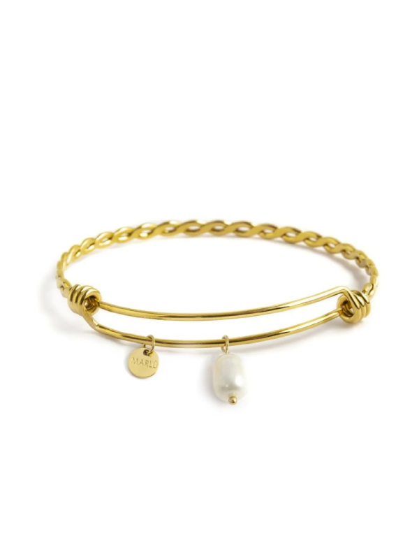 Bracciale Donna Malrù 2BR0087G Basi in Acciaio Pvd Oro Giallo con Perla Bianca