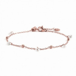 Bracciale Donna Marlù 2BR0061R-W in Acciaio Pvd Oro Rosa con perle Bianche