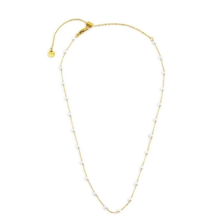 Collana Donna Marlù 2CA0031G-W in Acciaio Pvd Oro con Perle Bianche